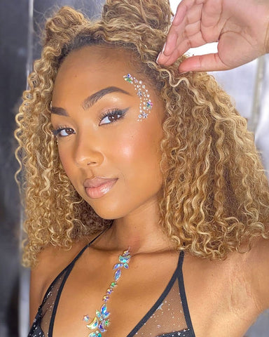rave girl wearing face jewels